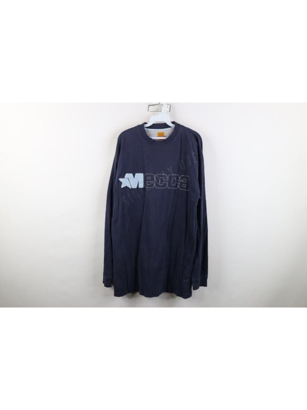 Vintage 90s Y2K Mecca Baggy T-Shirt Mens Size M Blue Cotton Long Sleeve Faded